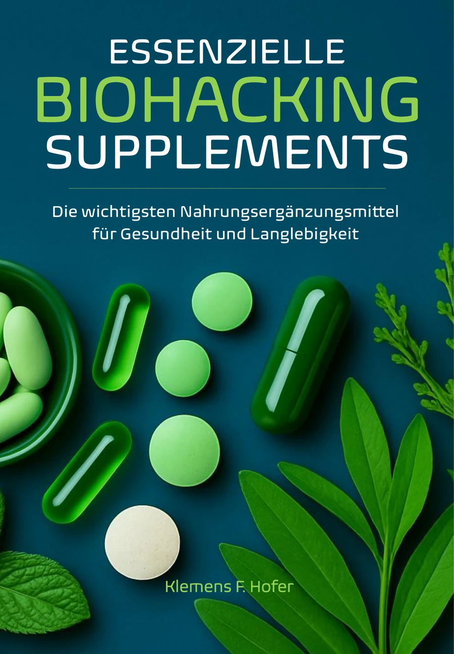 Essentielle Biohacking Supplements – Buchcover von Klemens F. Hofer